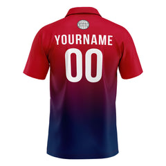 Benutzerdefinierte Rot Marine Fußball Polo-Shirts Fügen Sie Ihr Einzigartiges hinzu Logo/Name/Nummer