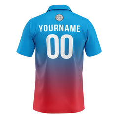 Benutzerdefinierte Blau Rot Fußball Polo-Shirts Fügen Sie Ihr Einzigartiges hinzu Logo/Name/Nummer