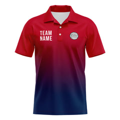 Benutzerdefinierte Rot Marine Fußball Polo-Shirts Fügen Sie Ihr Einzigartiges hinzu Logo/Name/Nummer