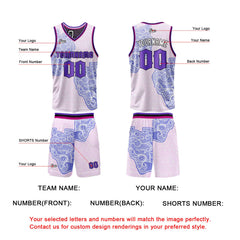 Benutzerdefinierte Lila Reversible Basketball Jersey Personalisierte Print Name Nummer Logo