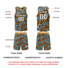 Benutzerdefinierte Eisberg Blau Gelb Reversible Basketball Jersey Personalisierte Print Name Nummer Logo