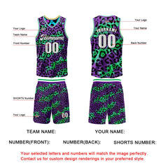Benutzerdefinierte Lila Aqua Reversible Basketball Jersey Personalisierte Print Name Nummer Logo