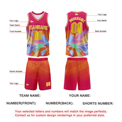 Benutzerdefinierter Orange Rot Basketball Jersey Uniform Anzug gedruckt Ihr Logo Name Nummer