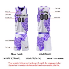 Benutzerdefinierte Weiß Schwarz Reversible Basketball Jersey Personalisierte Print Name Nummer Logo