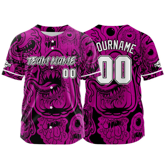 Benutzerdefinierte Baseball Jersey Personalisierte Baseball Shirt genäht und Druck Monster-Rose