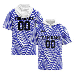 Benutzerdefinierte Weiß Königlich Kurzarm-Kapuzenpullover für Männer Frauen Hemden mit Kapuzen gedruckt Name Logo