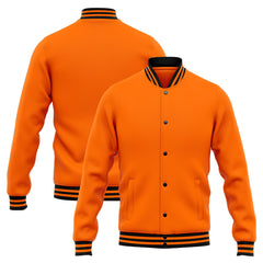 Benutzerdefinierte Varsity-Jacke. Letterman-Jacke für Männer, Frauen und Jugendliche Orange