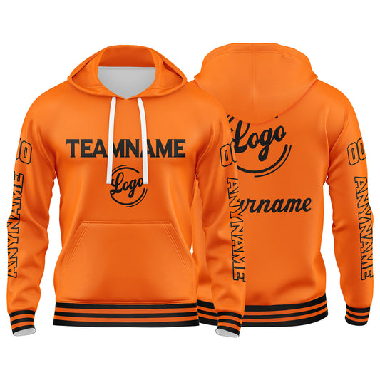Benutzerdefinierter Orange Hoodie für Mann, Frau, Mädchen, Junge. Drucken Sie Ihr Logo, Ihren Namen und Ihre Nummer