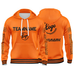 Benutzerdefinierter Orange Hoodie für Mann, Frau, Mädchen, Junge. Drucken Sie Ihr Logo, Ihren Namen und Ihre Nummer
