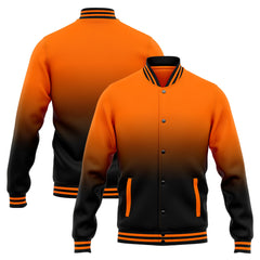 Benutzerdefinierte Varsity-Jacke. Letterman-Jacke für Männer, Frauen und Jugendliche Orange Schwarz