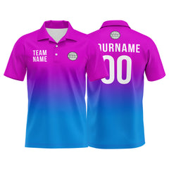 Benutzerdefinierte Rosa Lila Blau Fußball Polo-Shirts Fügen Sie Ihr Einzigartiges hinzu Logo/Name/Nummer