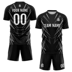 Benutzerdefinierte Schwarz Fußball Trikots für Männer Frauen Personalisierte Fußball Uniformen für Erwachsene und Kind