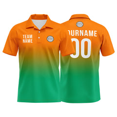 Benutzerdefinierte Orange Grün Fußball Polo-Shirts Fügen Sie Ihr Einzigartiges hinzu Logo/Name/Nummer