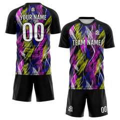 Benutzerdefinierte Schwarz Rosa Fußball Trikots für Männer Frauen Personalisierte Fußball Uniformen für Erwachsene und Kind