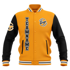 Benutzerdefiniert Schwarz Gelb Grau Wasserdichte Varsity Jacken Personalisiert genäht Name Nummer Logo zu Letterman Jacken