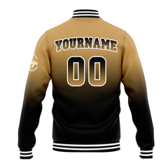 Benutzerdefinierte Verlauf Varsity-Jacke. Letterman-Jacke Gold Schwarz