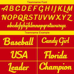 Benutzerdefinierte Authentisch Baseball-Trikot Rot Gelb