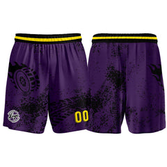 Benutzerdefinierter Lila Gelb Basketball Jersey Uniform Anzug gedruckt Ihr Logo Name Nummer