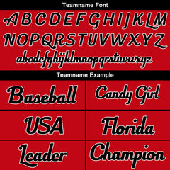 Benutzerdefinierte Authentisch Baseball-Trikot Rot schwarz