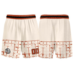 Benutzerdefinierter Creme Rötlich Braun Basketball Jersey Uniform Anzug gedruckt Ihr Logo Name Nummer