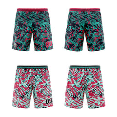 Benutzerdefinierte Grün Rot Reversible Basketball Jersey Personalisierte Print Name Nummer Logo