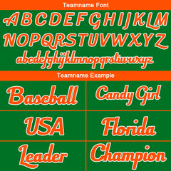 Benutzerdefinierte Authentisch Baseball-Trikot Kelly Grün-Orange