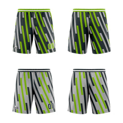 Benutzerdefinierte Grün Grau Reversible Basketball Jersey Personalisierte Print Name Nummer Logo