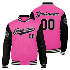 Benutzerdefinierte Verlauf Varsity-Jacke. Letterman-Jacke Pink