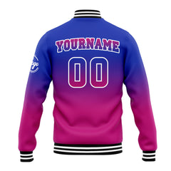Benutzerdefinierte Verlauf Varsity-Jacke. Letterman-Jacke Royal Rose