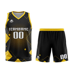 Benutzerdefinierter Schwarz Basketball Jersey Uniform Anzug gedruckt Ihr Logo Name Nummer