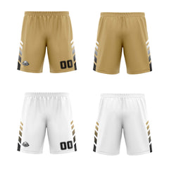 Benutzerdefinierte Gold Weiß Schwarz Reversible Basketball Jersey Personalisierte Print Name Nummer Logo