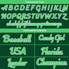 Benutzerdefinierte Authentisch Baseball-Trikot Dunkelgrün-Grün