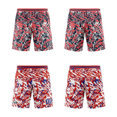 Benutzerdefinierte Blau Rot Weiß Reversible Basketball Jersey Personalisierte Print Name Nummer Logo