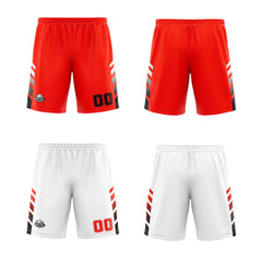 Benutzerdefinierte Orange Rot Weiß Schwarz Reversible Basketball Jersey Personalisierte Print Name Nummer Logo