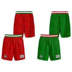 Benutzerdefinierte Rot Grün Reversible Basketball Jersey Personalisierte Print Name Nummer Logo