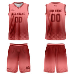 Benutzerdefinierter Rosa Rot Farbverlauf Basketball Jersey Uniform Anzug gedruckt Ihr Logo Name Nummer