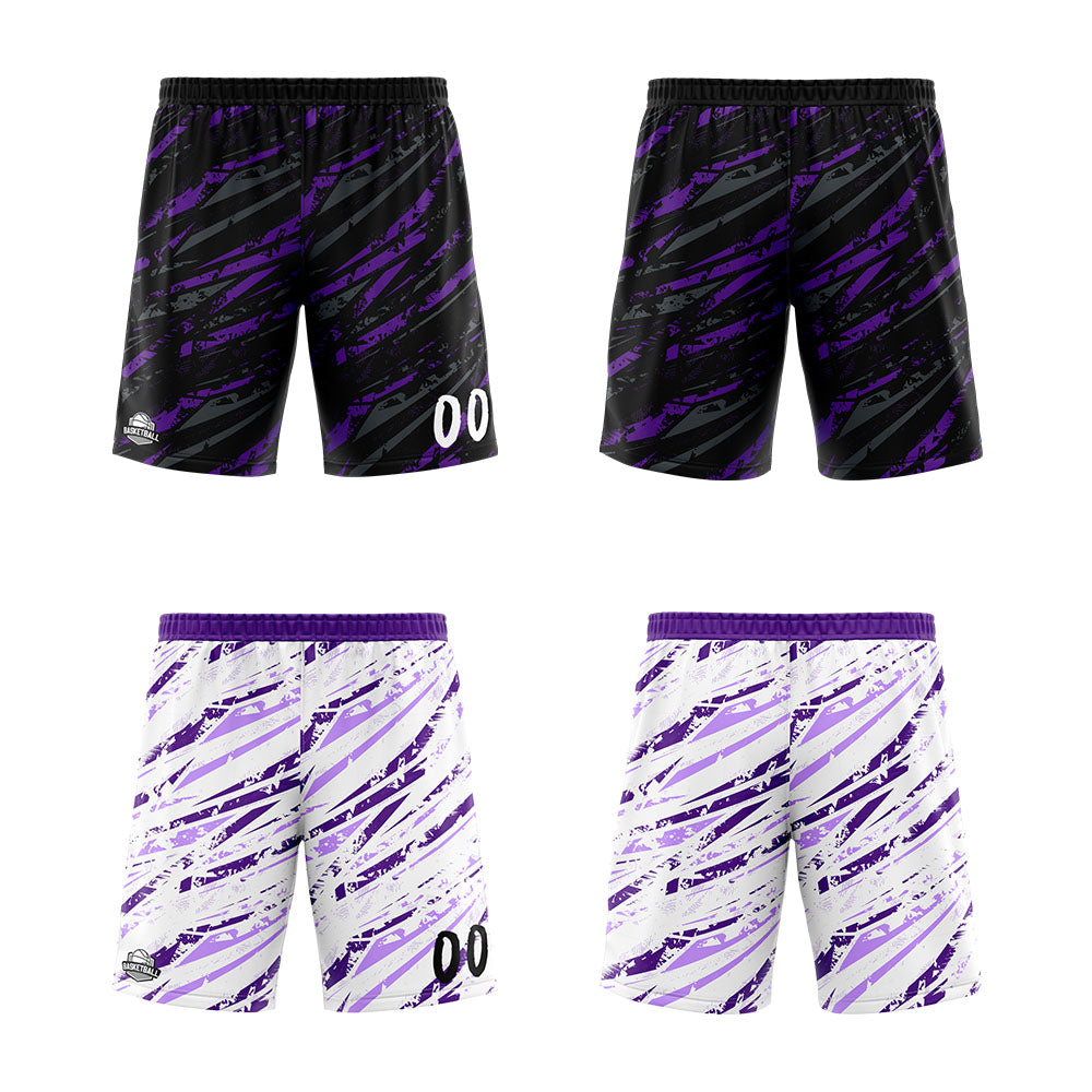 Benutzerdefinierte Reversible Basketball Jersey Personalisierte Print Name Nummer Logo Schaden&Lila