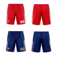 Benutzerdefinierte Rot-Marine-Gold Reversible Basketball Jersey Personalisierte Print Name Nummer Logo