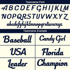 Benutzerdefinierte Authentisch Baseball-Trikot Creme-Navy