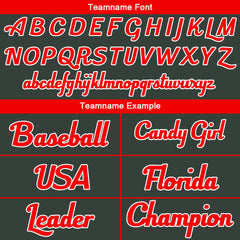 Benutzerdefinierte Authentisch Baseball-Trikot Dunkel Grau-Rot