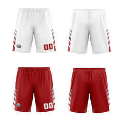 Benutzerdefinierte Weiß Rot Grau Reversible Basketball Jersey Personalisierte Print Name Nummer Logo