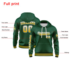 Benutzerdefiniert Grün Hoodie Personalisiert Männer Pullover Hoodie Gedruckt Team Name Number Logo für Frauen