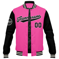 Benutzerdefinierte Verlauf Varsity-Jacke. Letterman-Jacke Pink