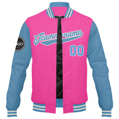 Benutzerdefinierte Verlauf Varsity-Jacke. Letterman-Jacke Pink