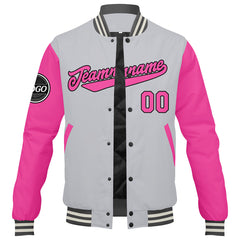 Benutzerdefinierte Verlauf Varsity-Jacke. Letterman-Jacke Pink