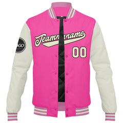 Benutzerdefinierte Verlauf Varsity-Jacke. Letterman-Jacke Pink