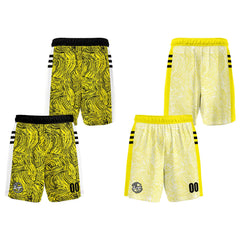 Benutzerdefinierte Schwarz Gelb Reversible Basketball Jersey Personalisierte Print Name Nummer Logo