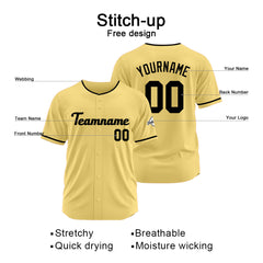 Benutzerdefinierte Authentisch Baseball-Trikot Gold-Schwarz