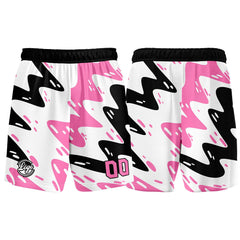 Benutzerdefinierter Weiß Schwarz Rosa Basketball Jersey Uniform Anzug gedruckt Ihr Logo Name Nummer