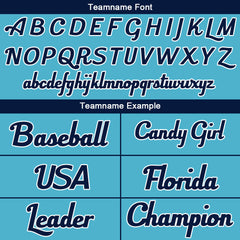 Benutzerdefinierte Authentisch Baseball-Trikot Hellblau-Marine